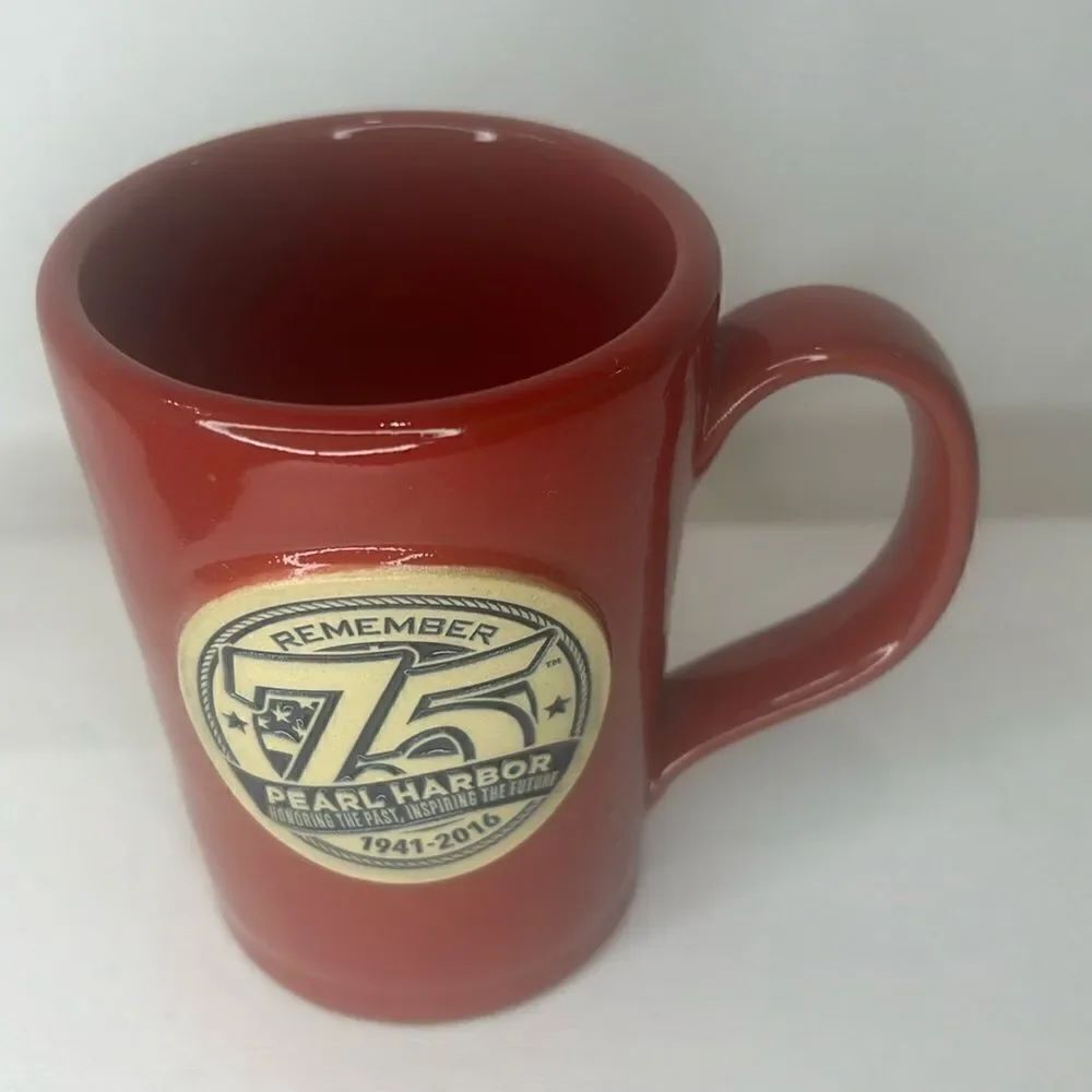 Pearl Harbor Coffee Mug 16 Oz 4 1/2 In Tall 3 1/4 Round Hand Thrown USA 2016